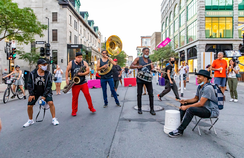 Urban Science Brass Band and The Real SNap Boogie - Kick-start the summer initiative, Montréal, 2020
Photo credit: Eva Blue