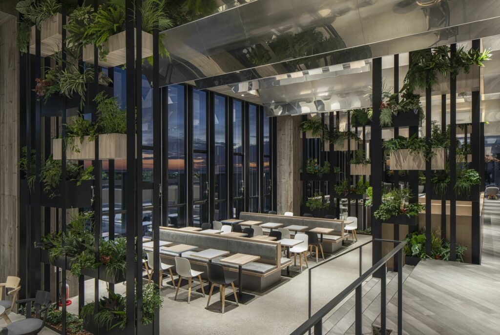 The Goodman Amenity Space, nestled within the Stage 5 of the Goodman Business Park - West Building in Inzai City, Chiba, Japan, stands as a testament to the harmonious fusion of nature-inspired aesthetics and eco-conscious architecture.