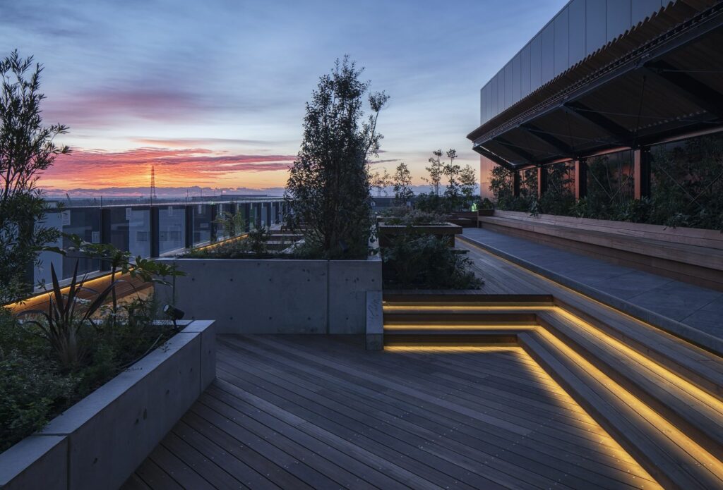 The Goodman Amenity Space, nestled within the Stage 5 of the Goodman Business Park - West Building in Inzai City, Chiba, Japan, stands as a testament to the harmonious fusion of nature-inspired aesthetics and eco-conscious architecture.