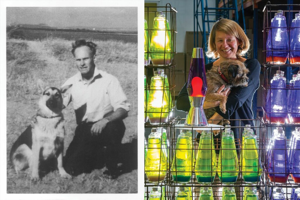 Edward Craven Walker, inventor of the lava lamp, and Cressida Granger, Managing Director of Mathmos.