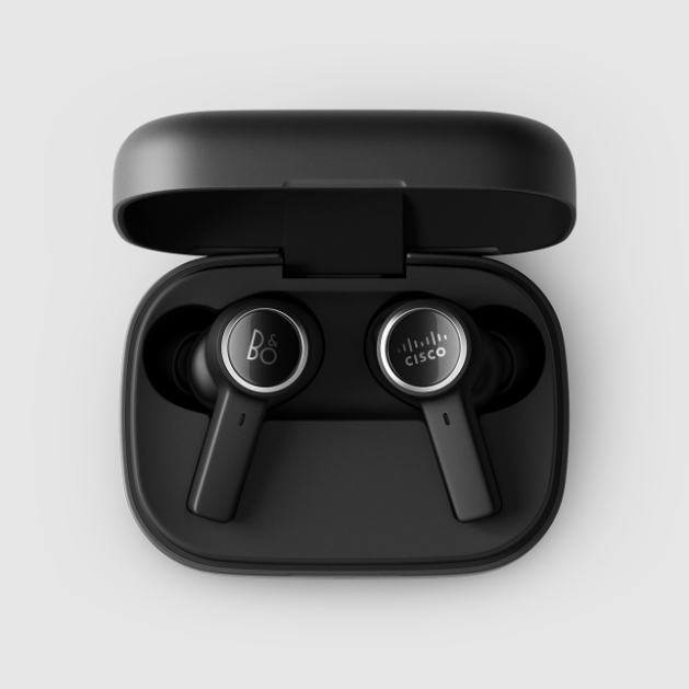 Bang & Olufsen Cisco 950 wireless earbuds Photo credit: Webex by Cisco