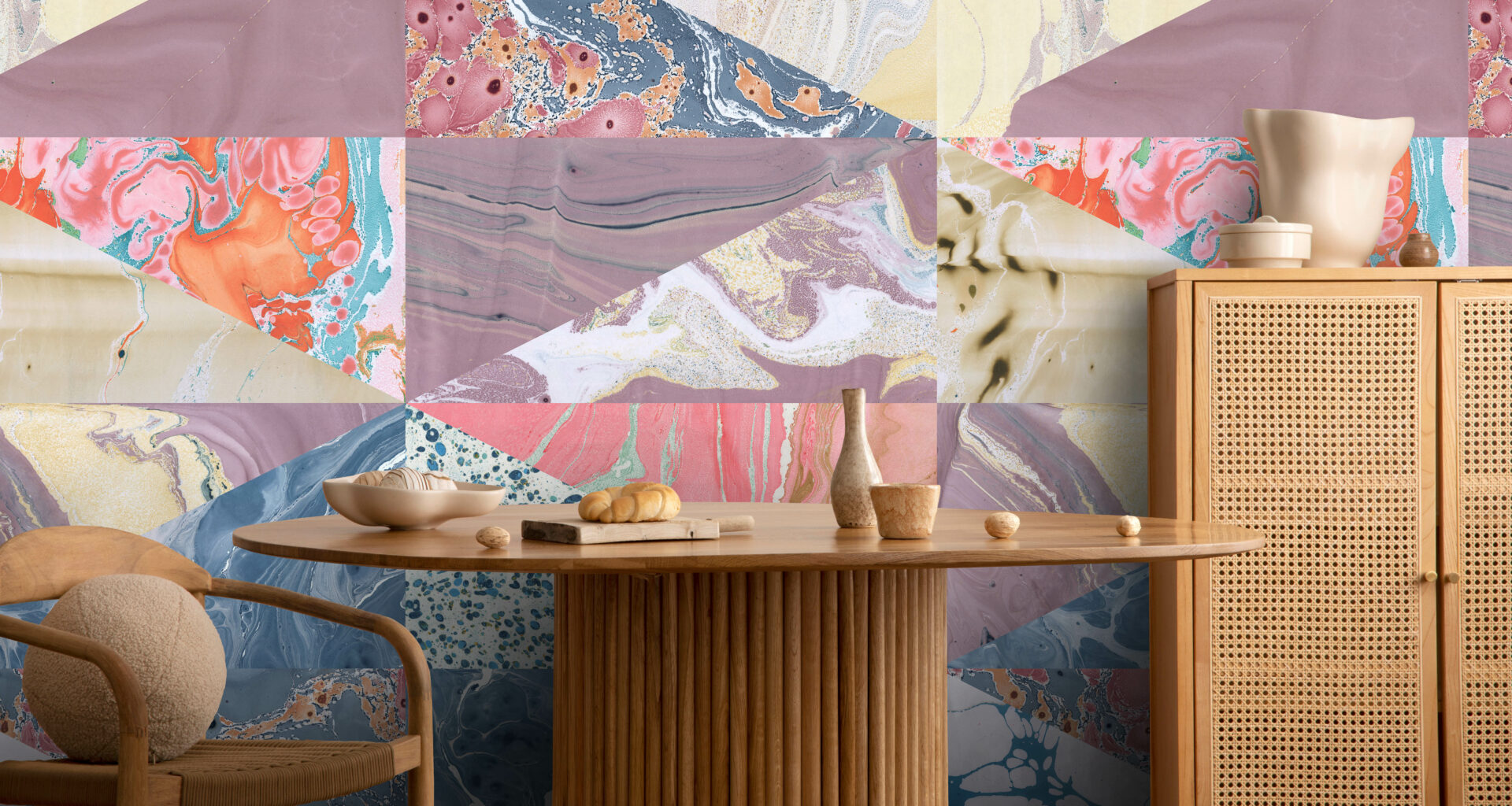 Stone Anthology is the first digital wallpaper created by marbling artist Natascha Maksimovic.