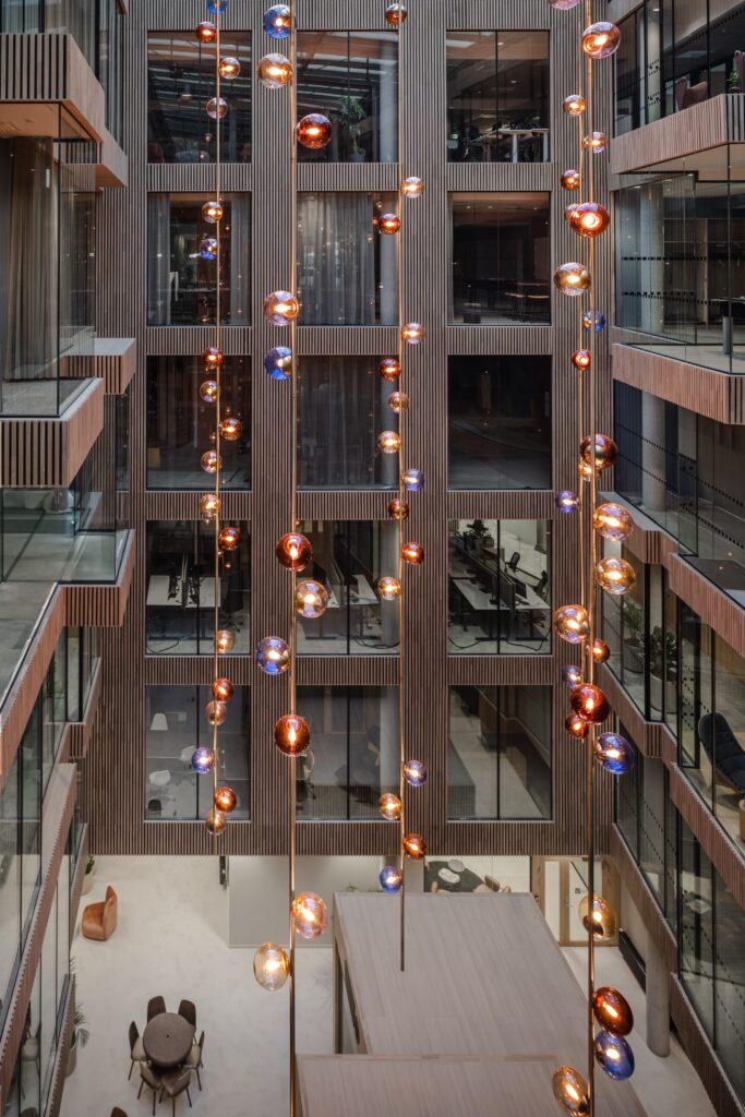 Radiant Aura of 106 Hand-Blown Glass Orbs