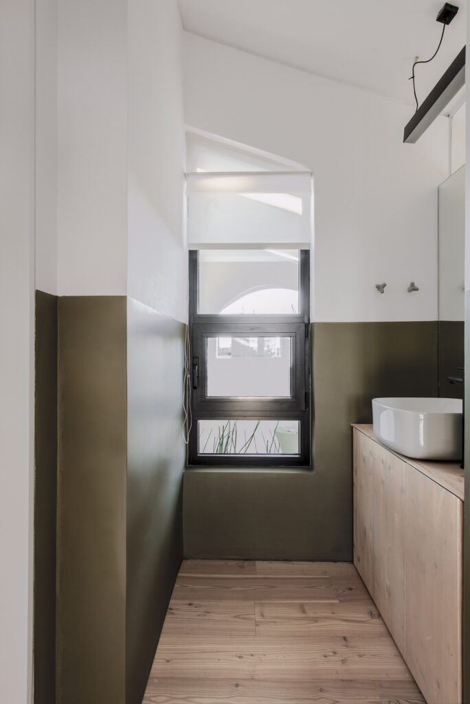 View towards roof garden through the vanity area_ Photo by Athina Souli