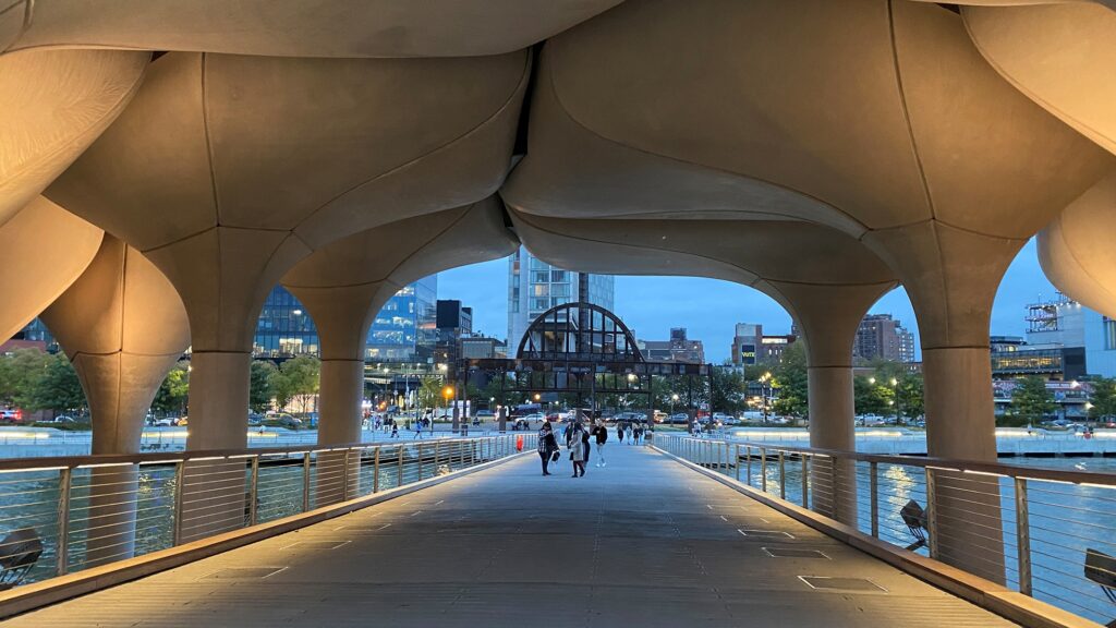 "Discover the Urban Oasis: Little Island in NYC Transformed with Light and Greenery!"