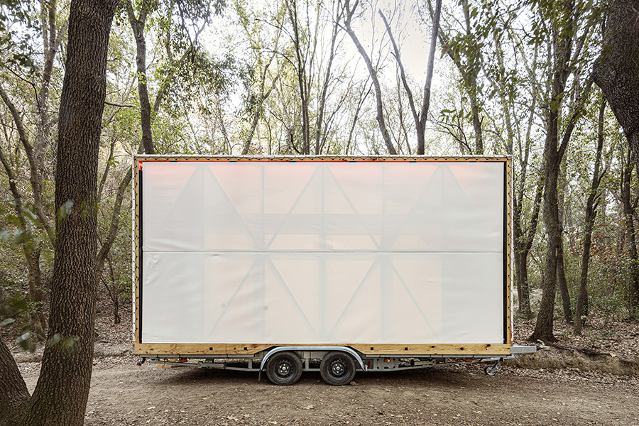 MOCA, a mobile house produced by the Master in Advanced Ecological Buildings & Biocities programme at Valldaura Labs, from the Institute for Advanced Architecture of Catalonia (IAAC).