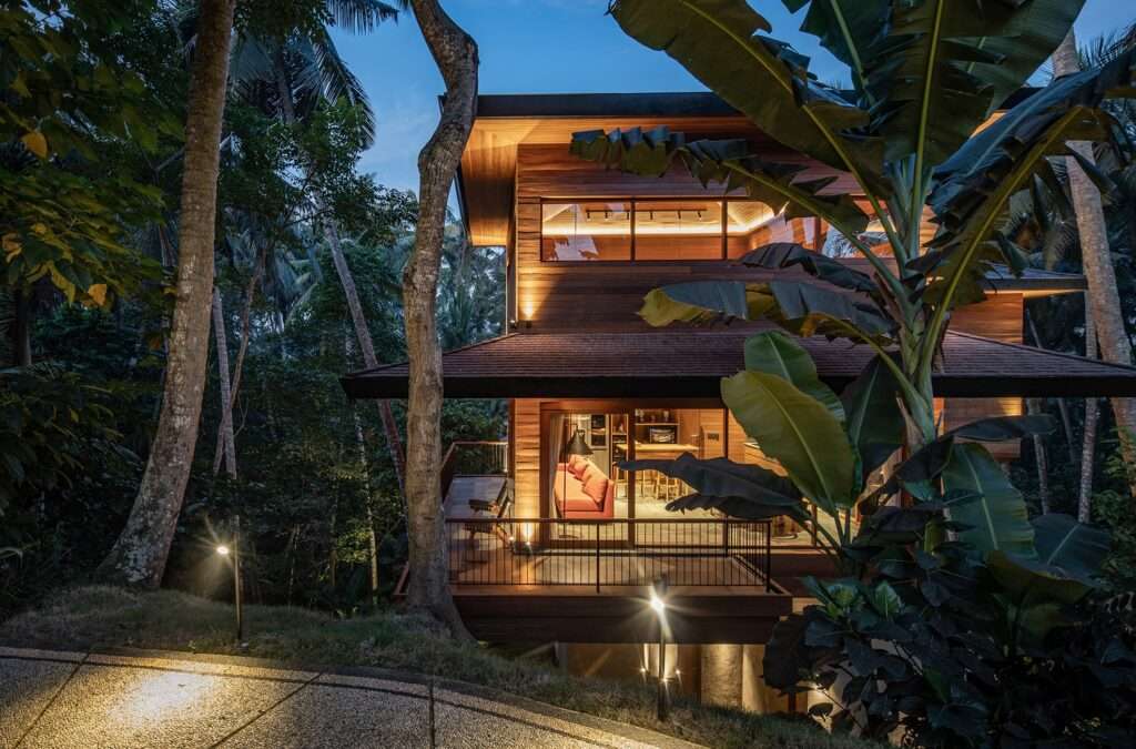 Birdhouse Treetop Villas in Ubud, Bali Illuminating the Jungle