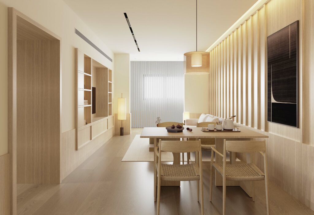 Relaxing Japandi Apartment Amidst the Bustling Metropolis of Shanghai