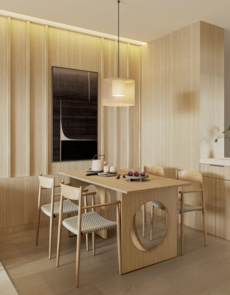 Relaxing Japandi Apartment Amidst the Bustling Metropolis of Shanghai