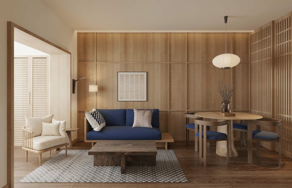 Relaxing Japandi Apartment Amidst the Bustling Metropolis of Shanghai