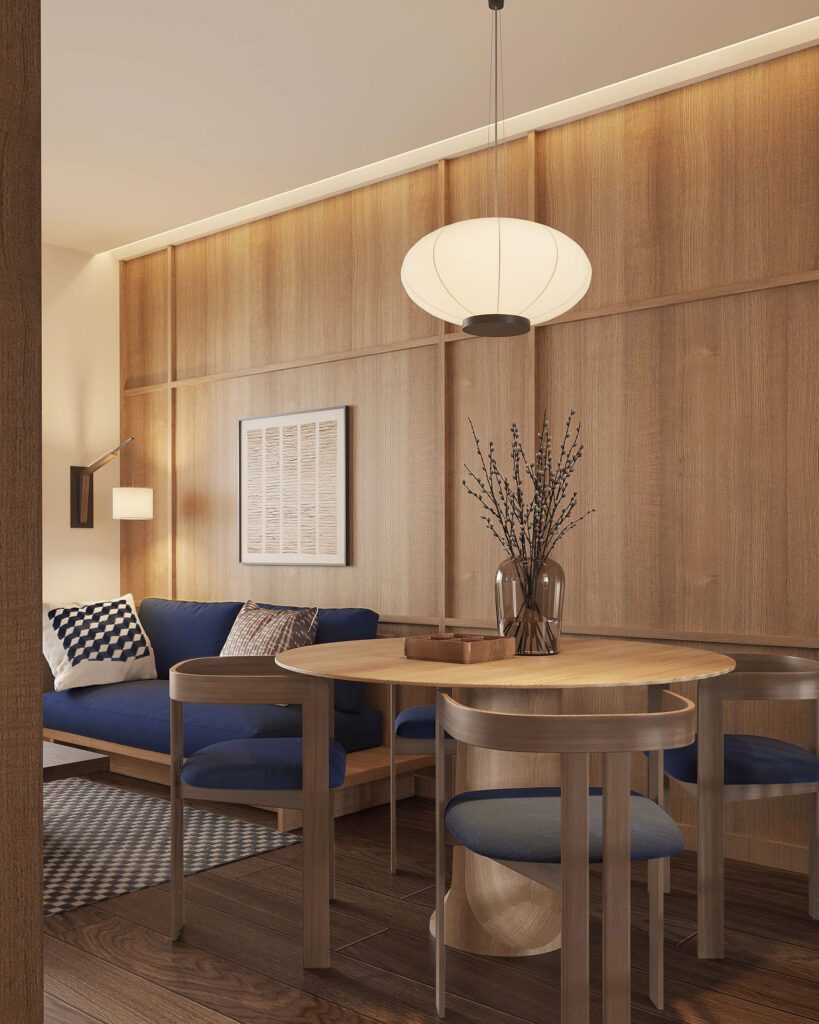 Relaxing Japandi Apartment Amidst the Bustling Metropolis of Shanghai