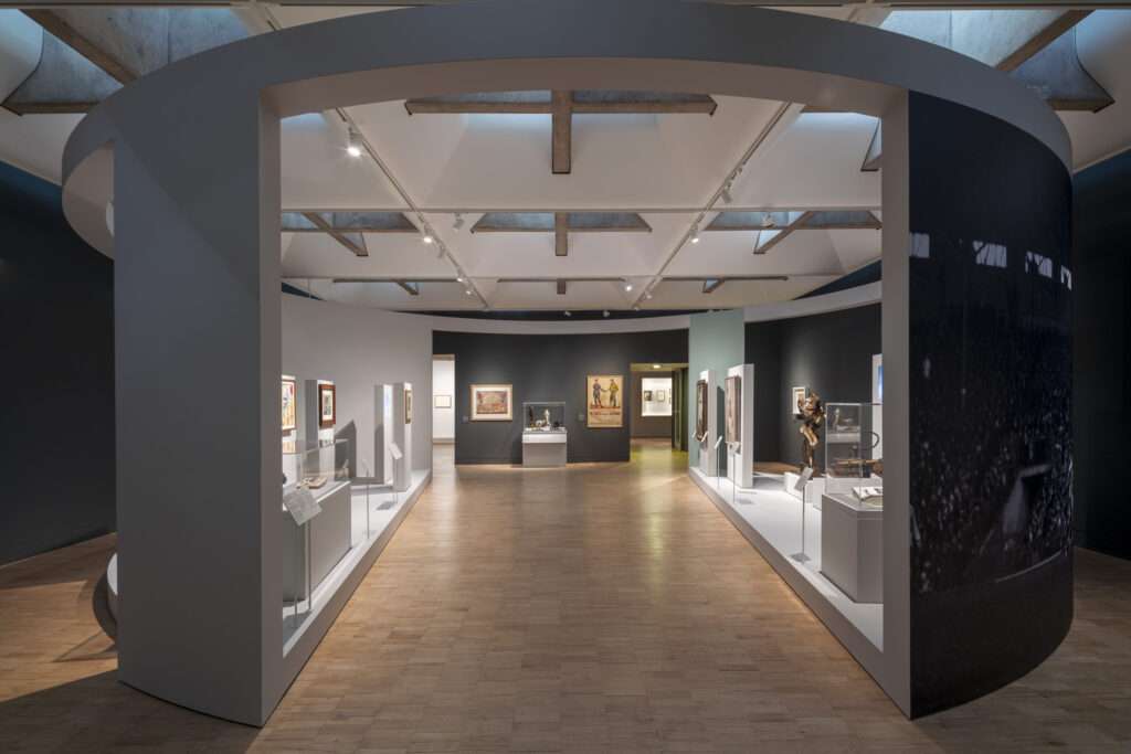 The third section is a strong architectural intervention in the form of a circular room set