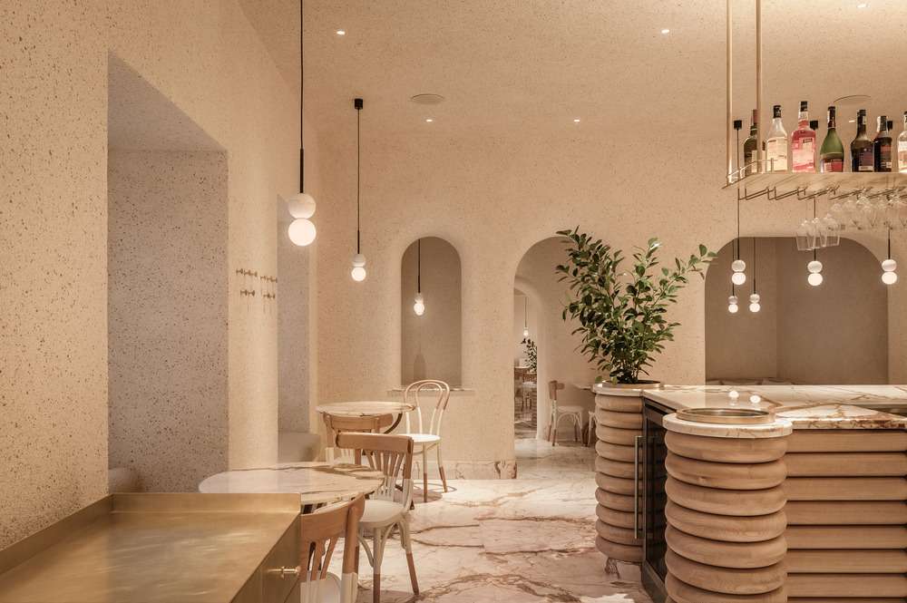 Cukiernia - The Pastry Shop With Walls Covered in Eggshell Plaster in L'viv, Ukraine