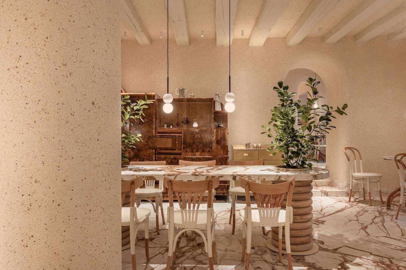 Cukiernia - The Pastry Shop With Walls Covered in Eggshell Plaster in L'viv, Ukraine