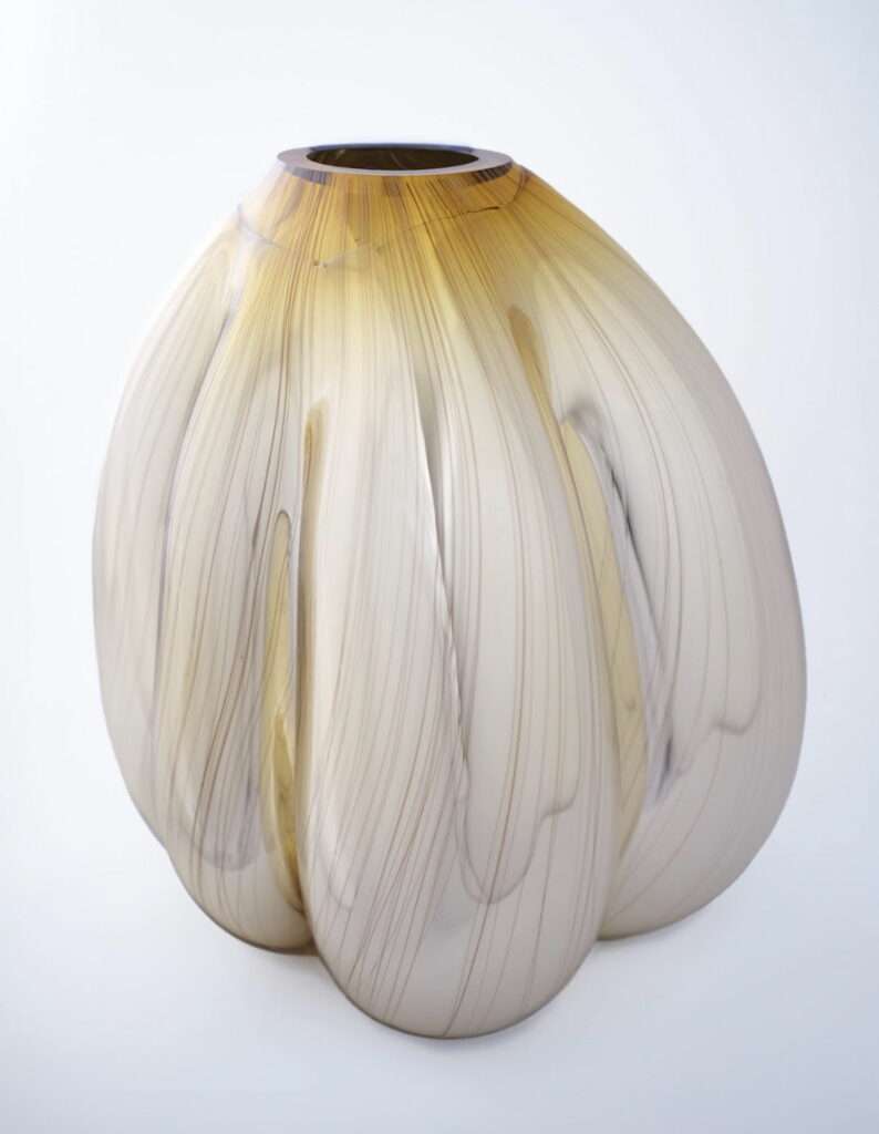 Abstract Form Study in gold, by George William Bell for Sarah Myerscough Gallery at Design Miami. 2024 (Image courtesy of Sarah Myerscough Gallery)