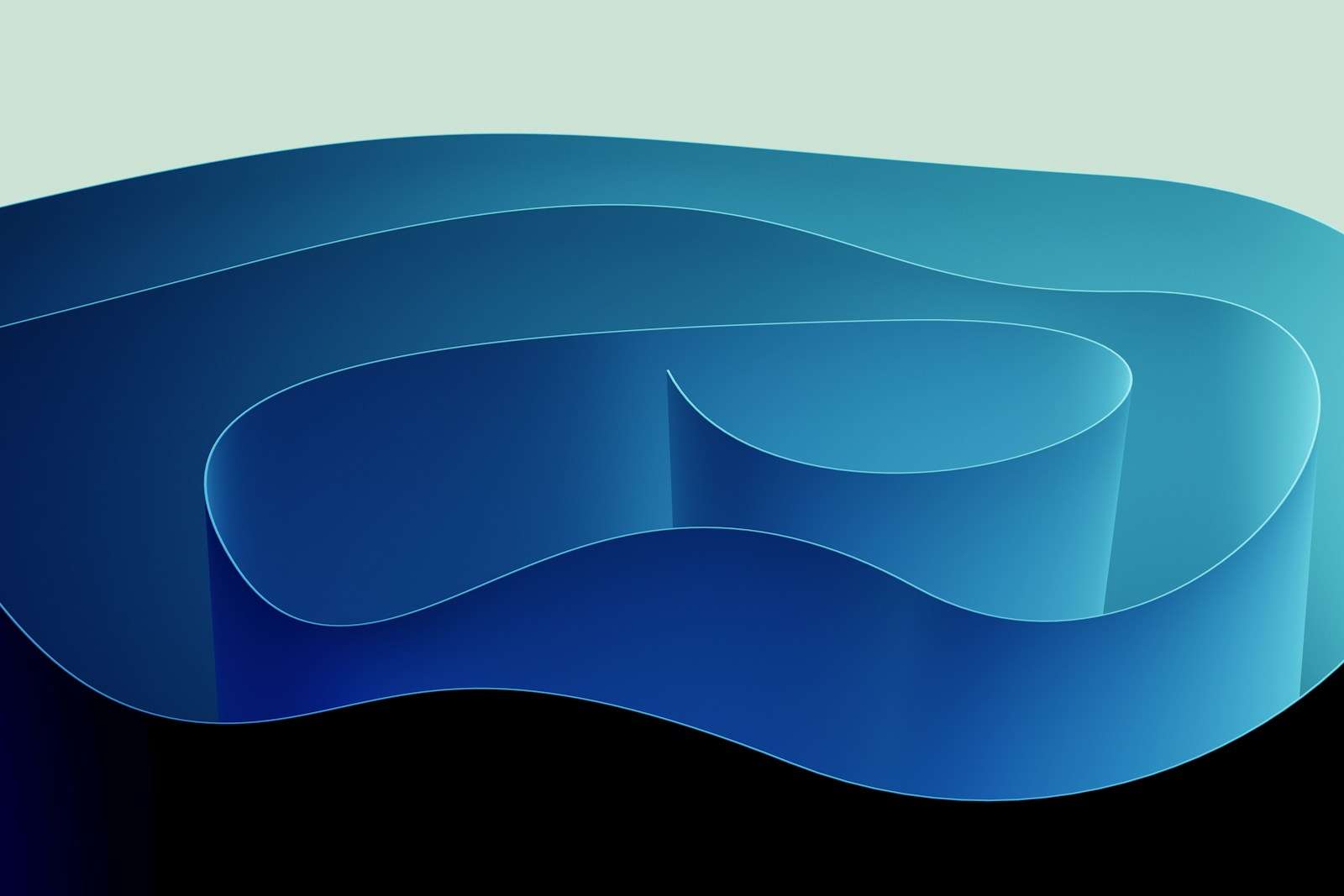 A computer generated image of a curved surface