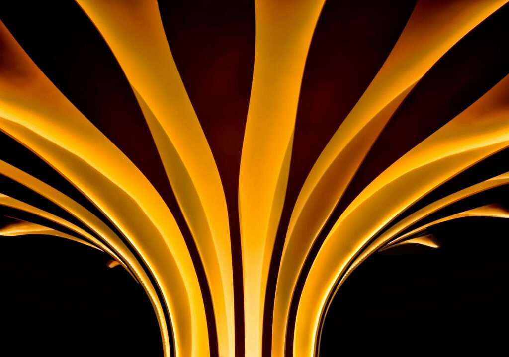 black and orange striped wallpaper