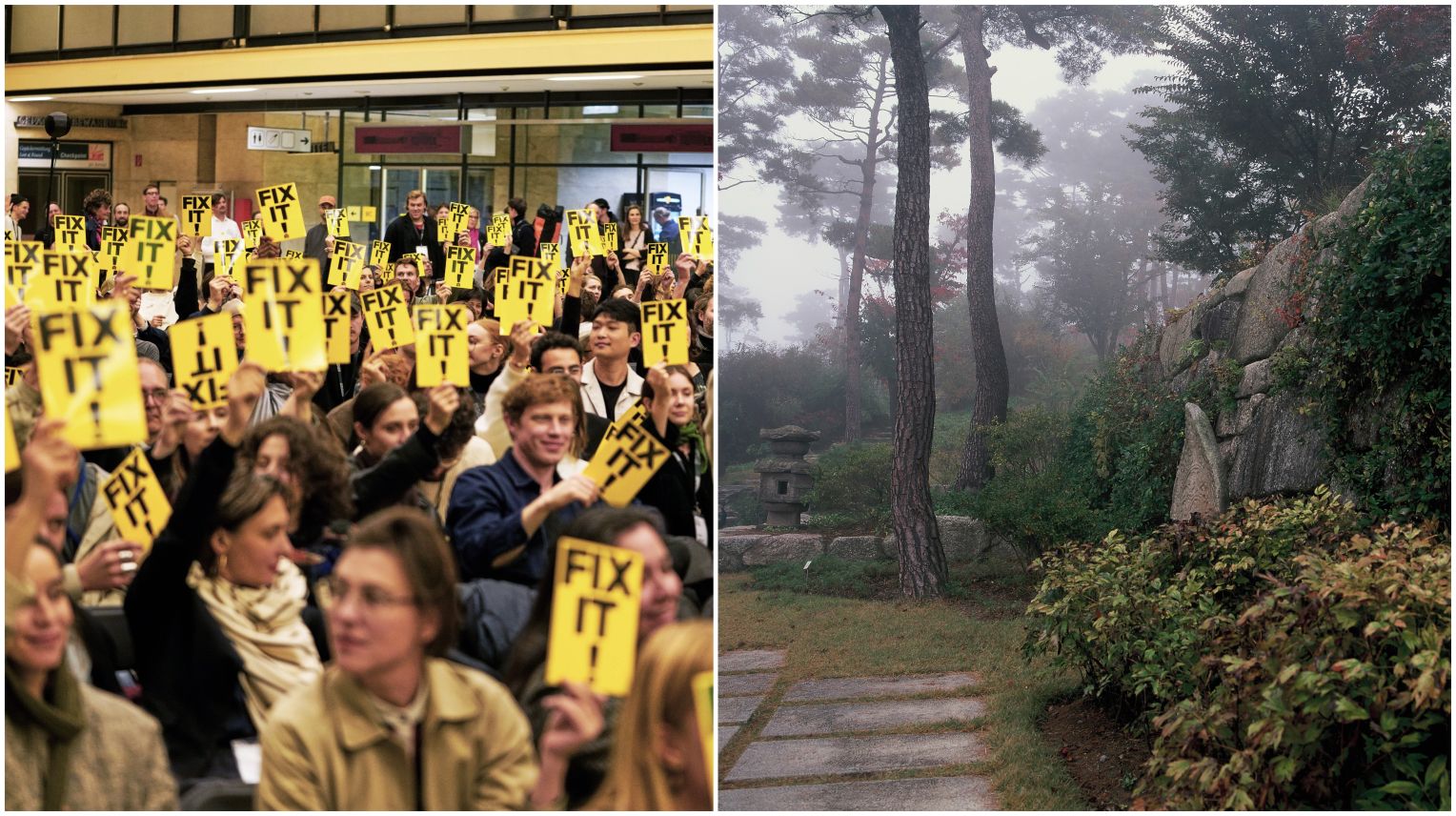 Left Photo: HouseEurope! Assembly by Edgar Rodtmann © HouseEurope!

Right Photo: Heewon, 2002. Photo: Yang Haenam © Seo Ahn Landscaping