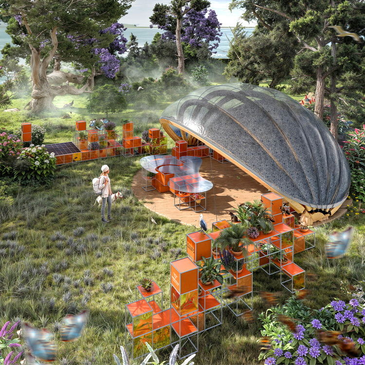 Render of Pavillion unEarthed _ second nature _ polliNATION, by Honors student Failenn Aselta