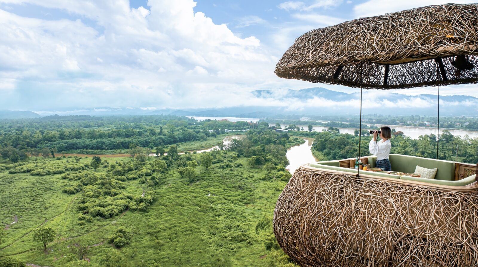 At the 2024 LIV Hospitality Design Awards, Rockventure claimed the prestigious Architectural Design of the Year – Eating Space for Canopy, an extraordinary dining capsule suspended 52 metres above the jungle floor at the Anantara Golden Triangle Elephant Camp & Resort. With panoramic views over the borders of Thailand, Myanmar, and Laos, and design elements inspired by local craftsmanship and natural materials, Canopy is a remarkable fusion of adrenaline and serenity.