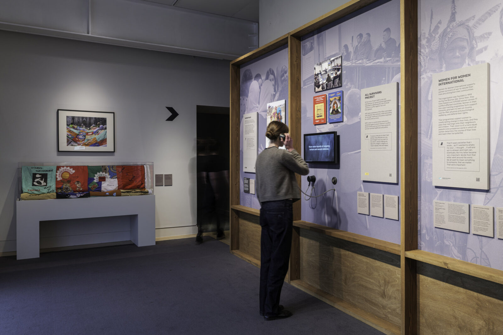 The NGOs room highlights four key organisations who seek to rebuild communities and women survivors of war