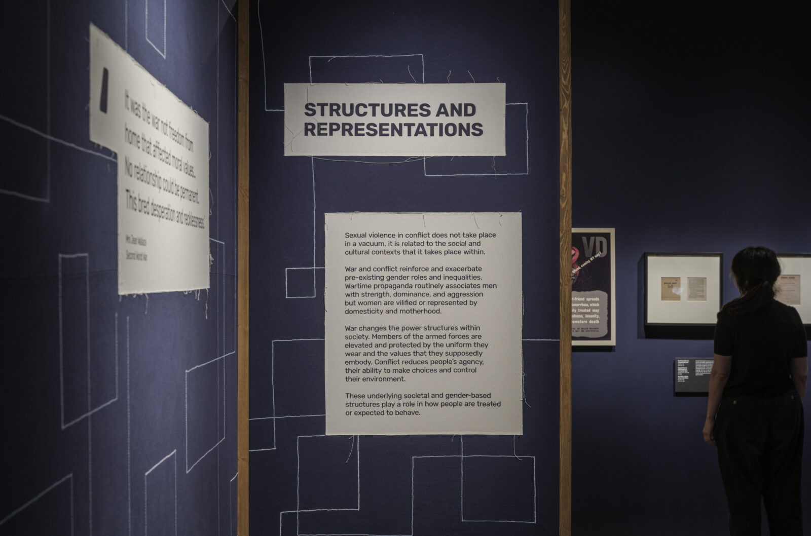 High impact graphic display exploring gender stereotypes in war