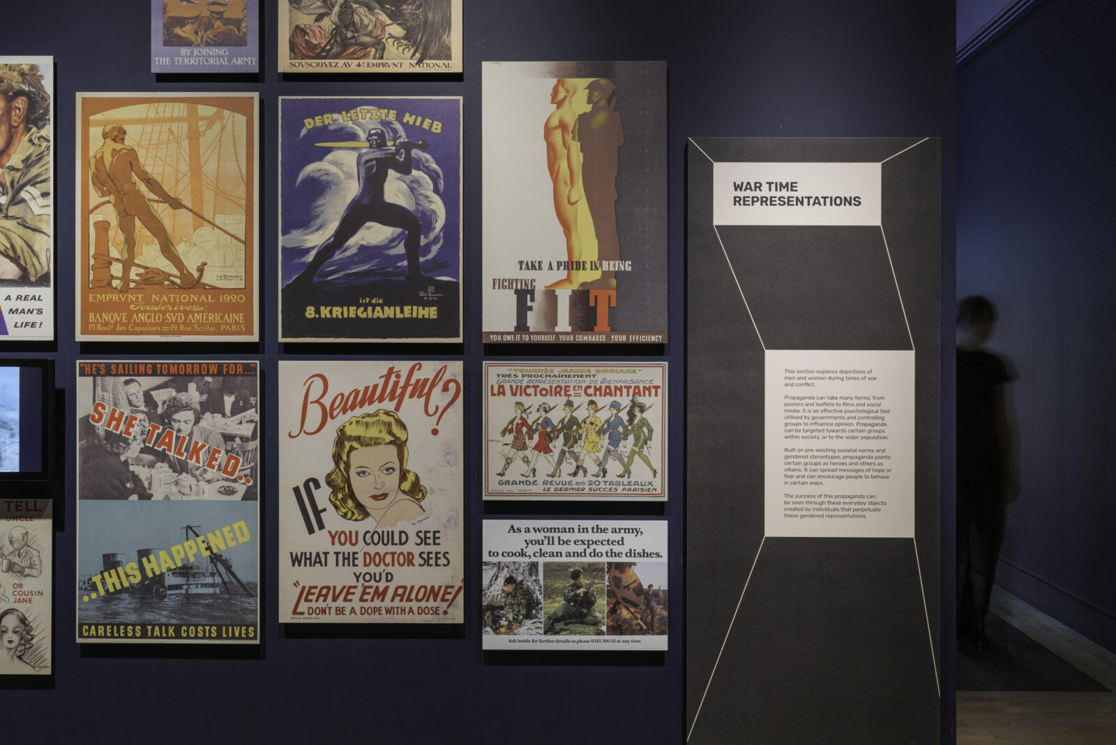 The display makes clear that sexual violence does not happen in a vacuum