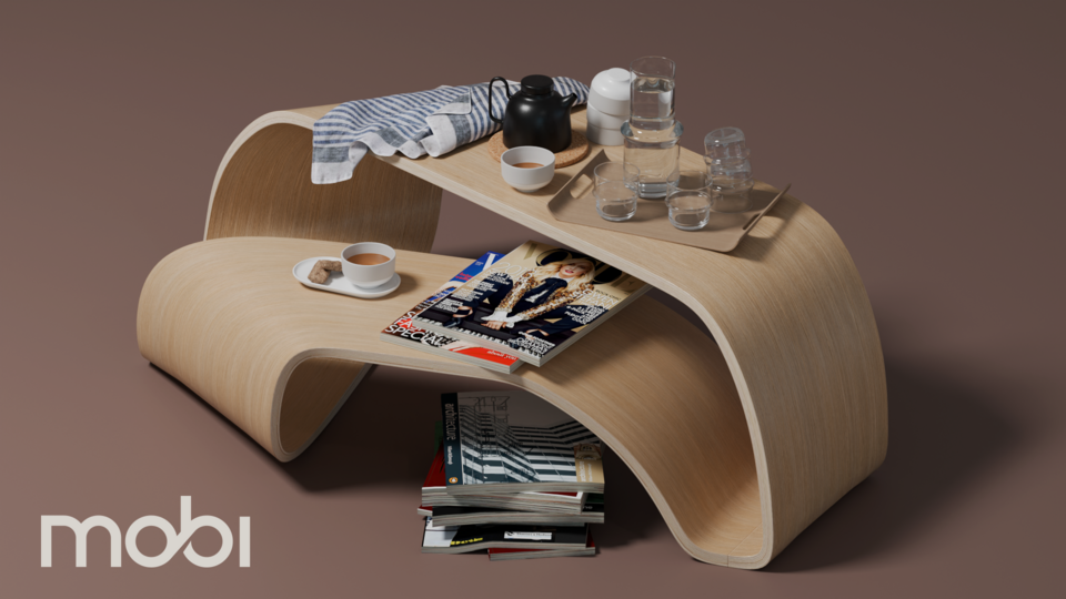 「mobius」by semplice This Sculptural Coffee Table Channels the Möbius Strip to Create a