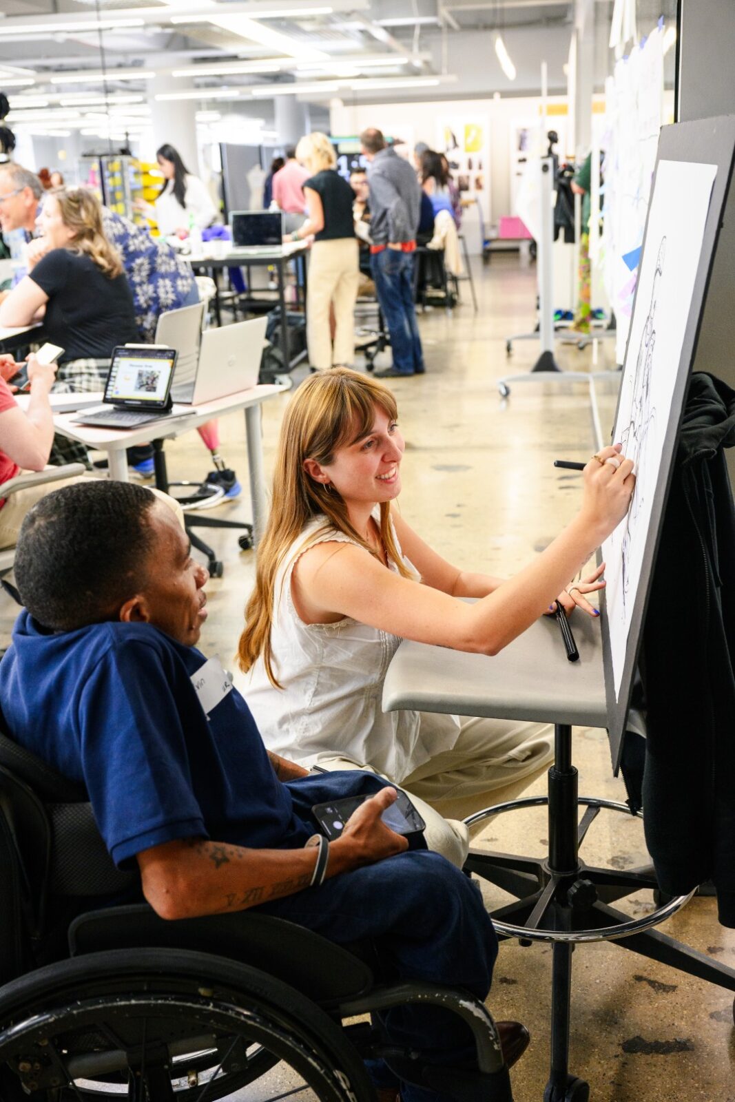 Art Jam for design students to brainstorm different prototypes for the limb loss community.