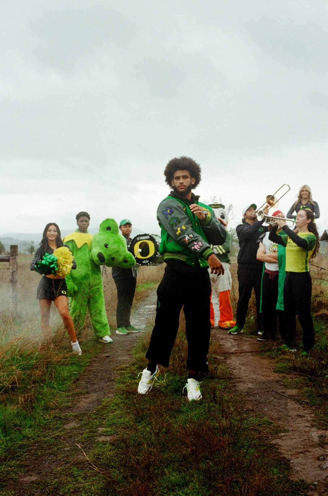 Nike Destroyer jacket and sweatpant, seen here on Oregon Ducks quarterback Dante Moore,