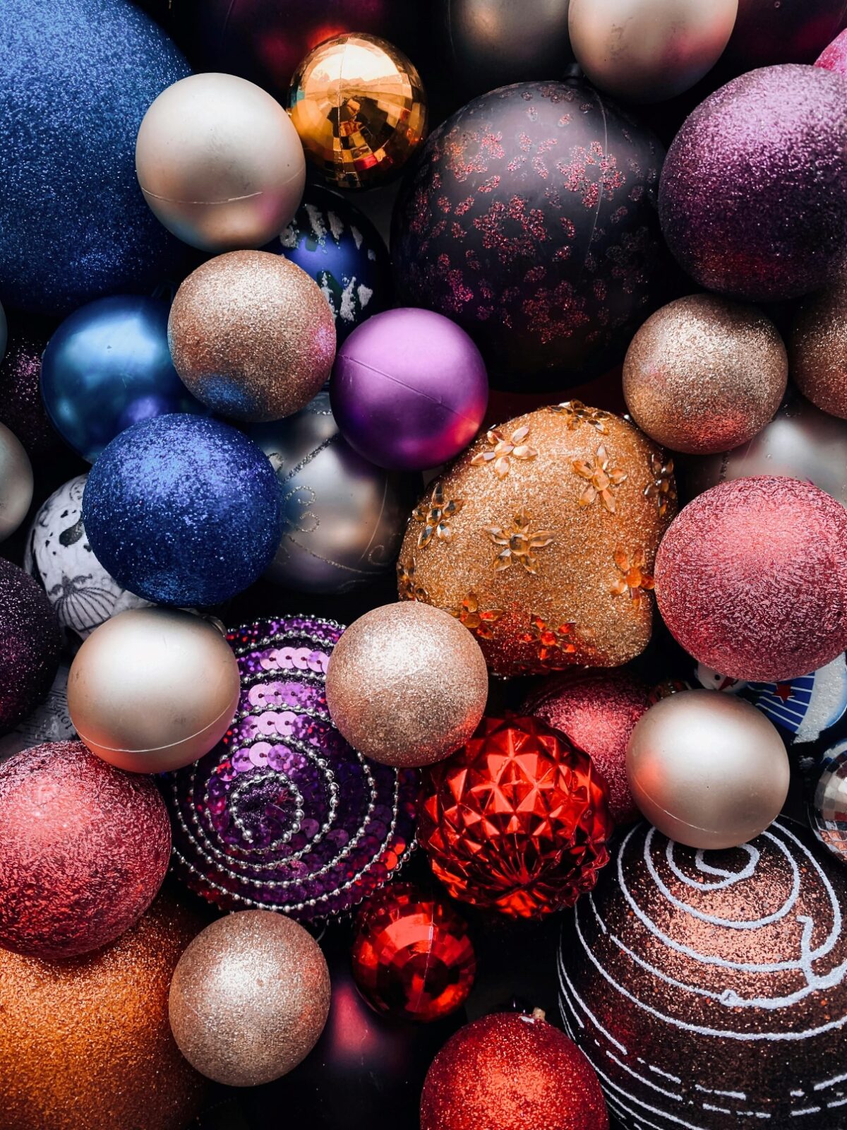 Jewel tone ornaments