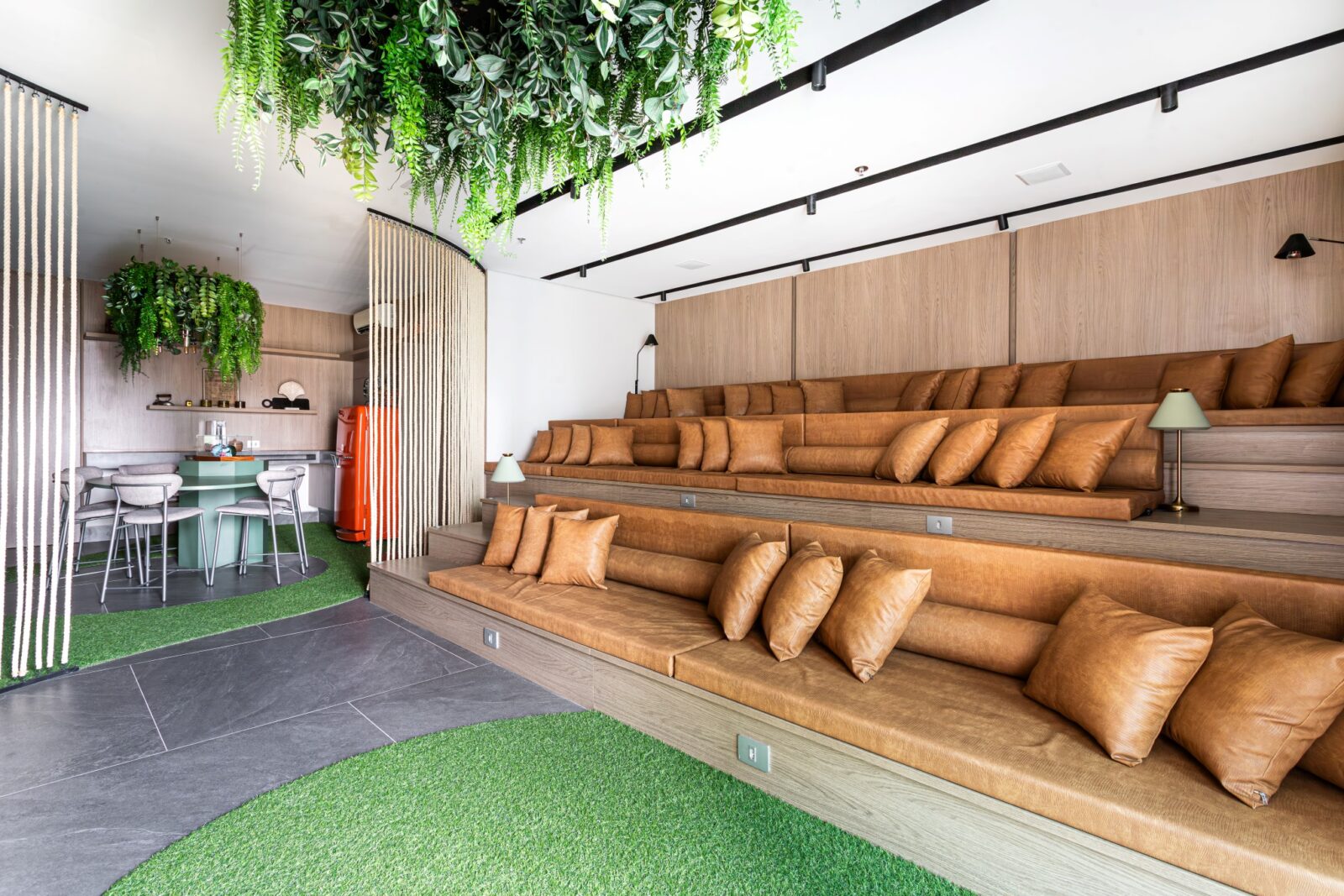 Bleacher-style arena