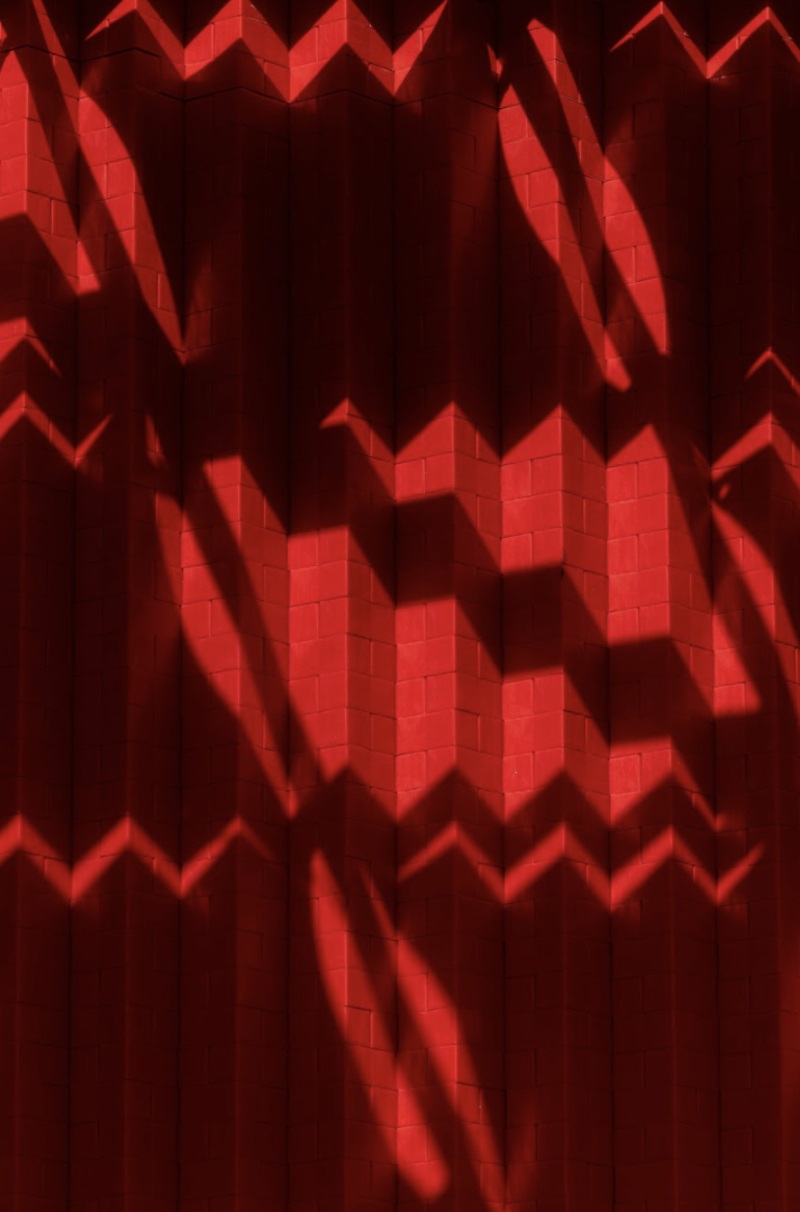 A bright-red structure is a sanctuary for the local arts community