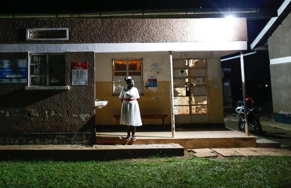 Ugandan health facility at night