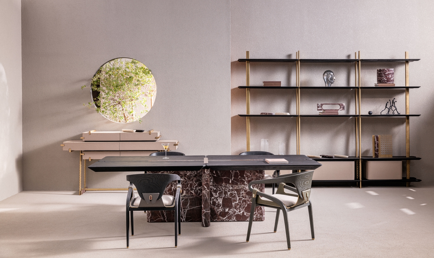 Sand Dune Chairs arranged around a dining table