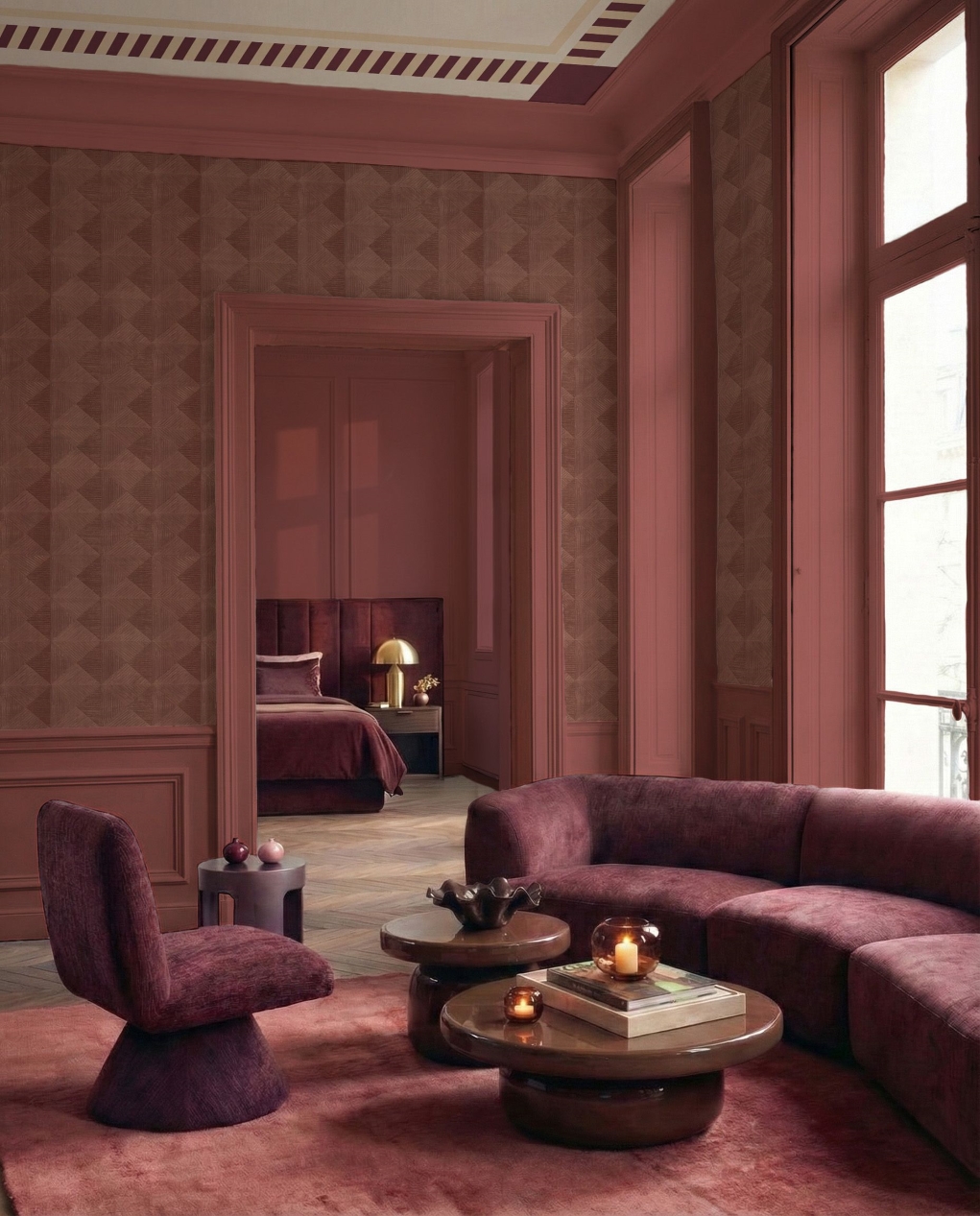 Tilted Squares Dark Brown