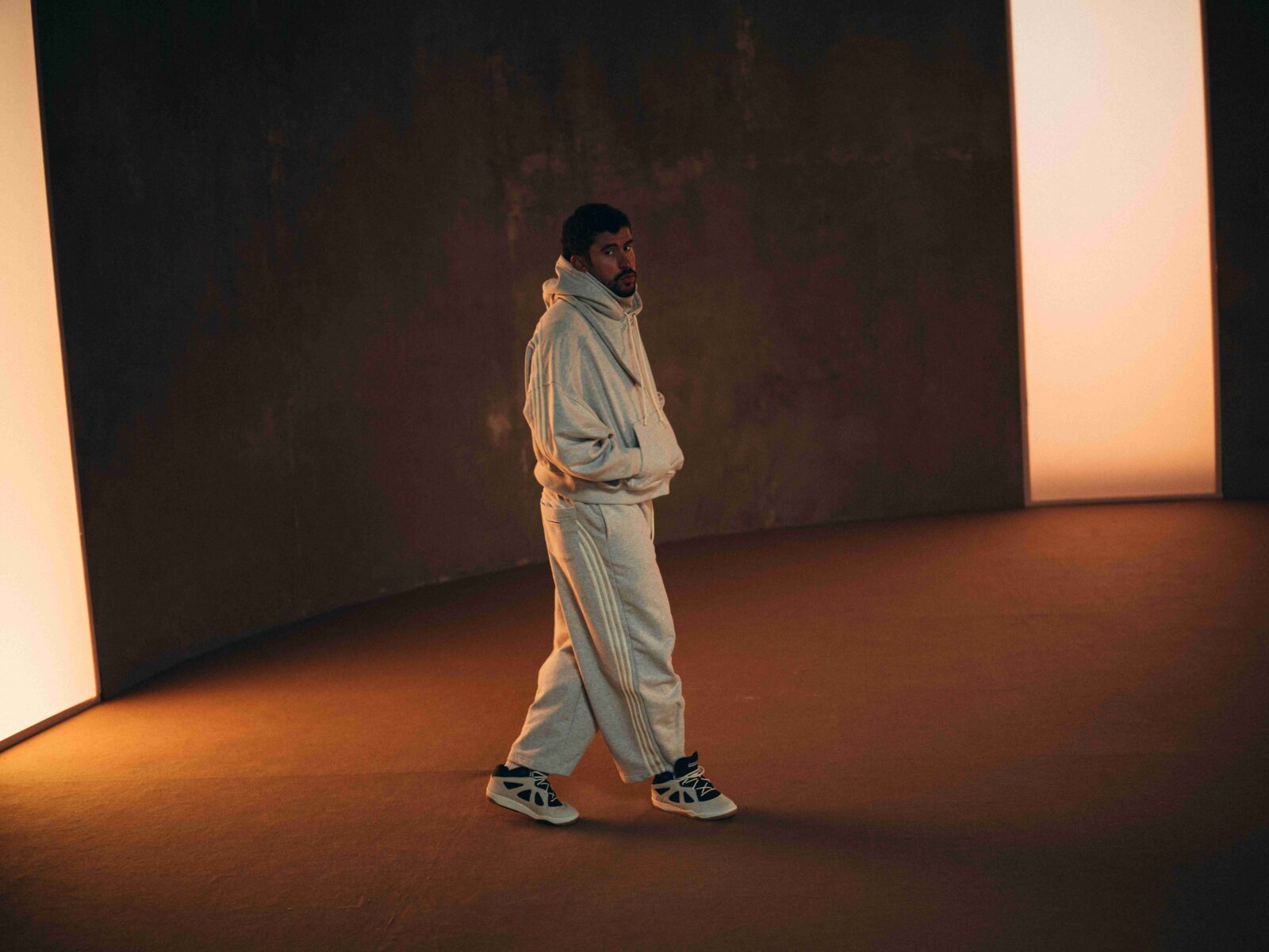 Bad Bunny v adidas BadBo 1.0 in Beige and Black