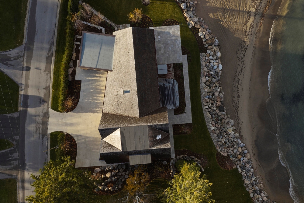 House on the Georgian Bay ariel view