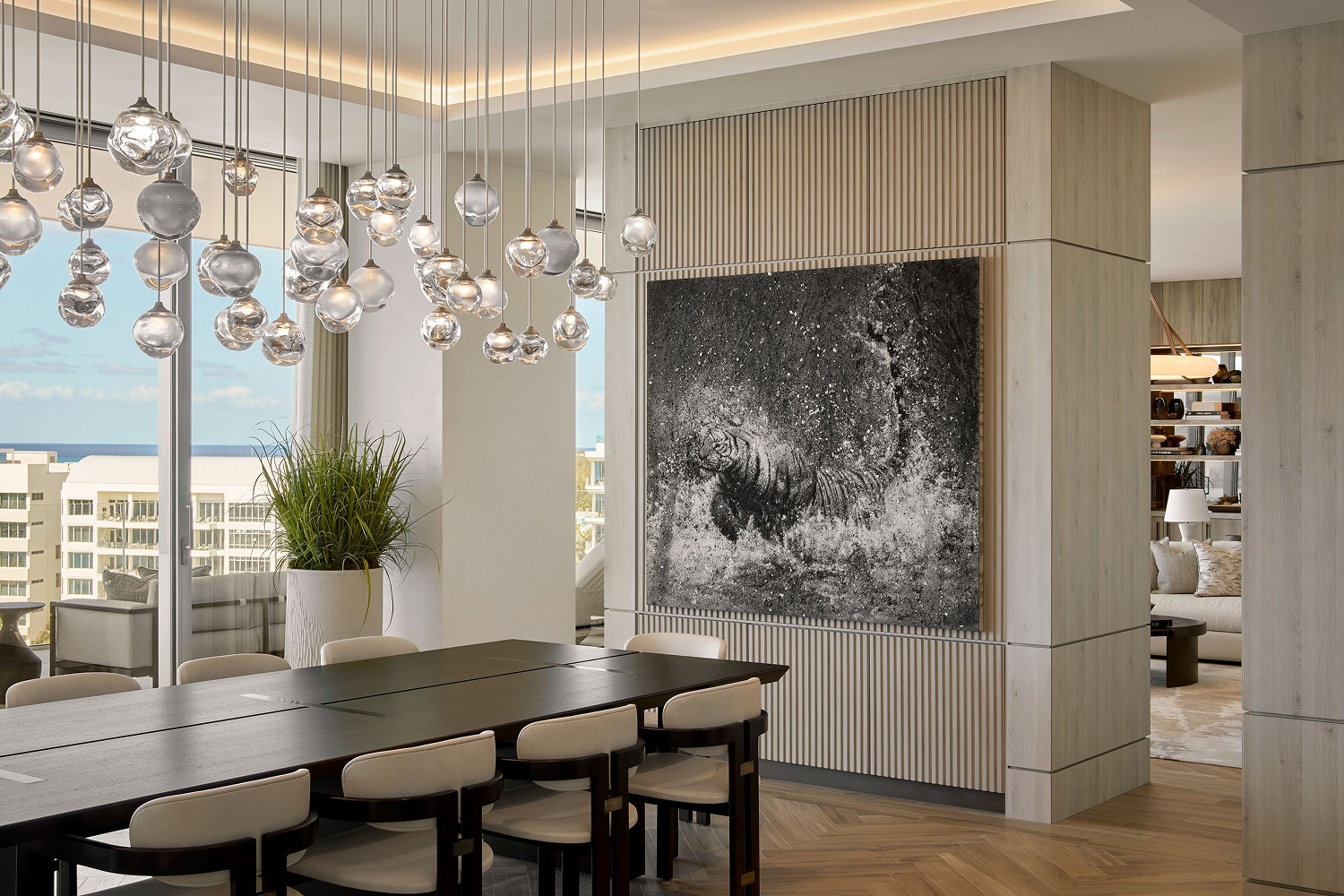 In Dew glass chandeliers by Nulty Bespoke