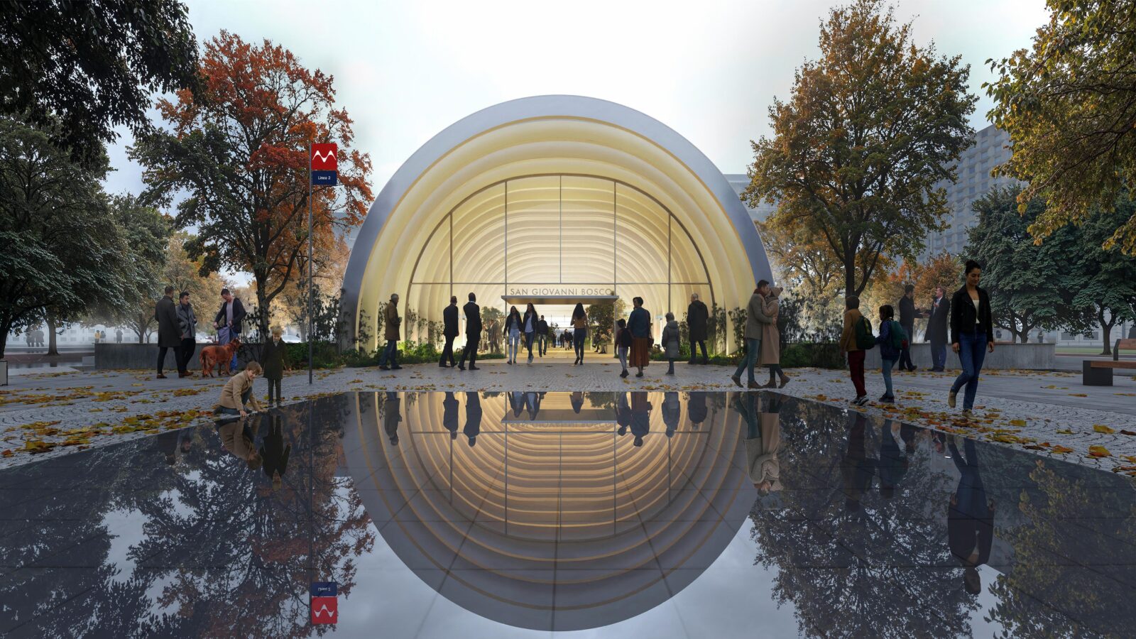 Exterior of San Giovanni Bosco, Turin Metro Line 2