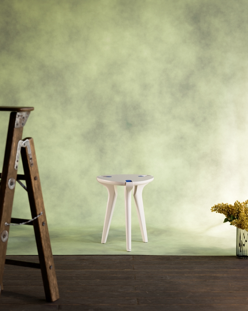 Baiji stool white