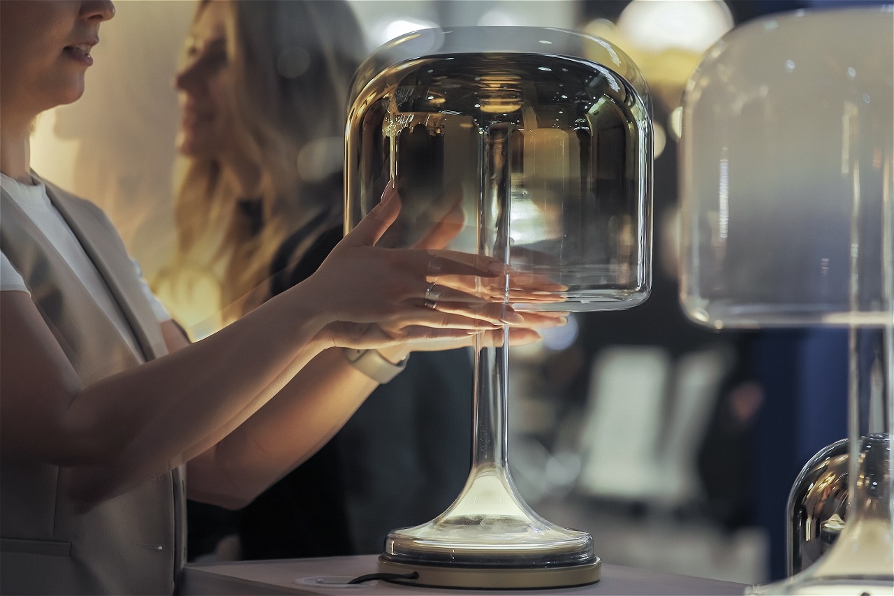 Spirito glass table lamp by Maytoni