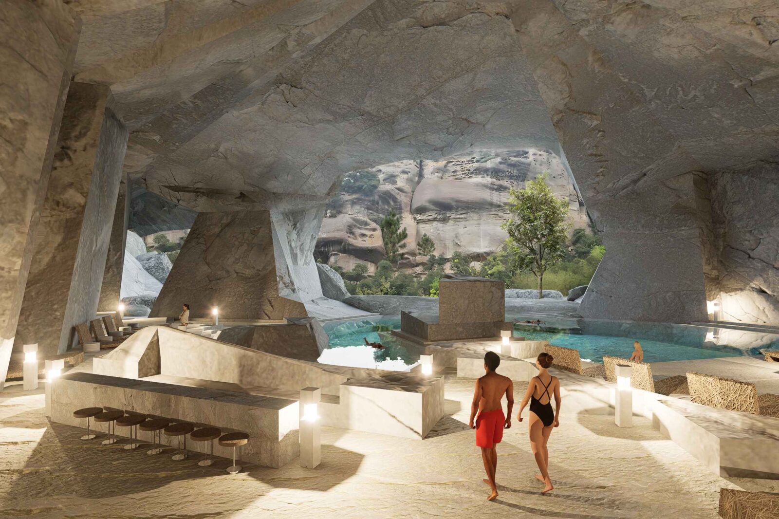 Hidden Stone Caves, Snakepan Island Shilily Retreat by line+ studio