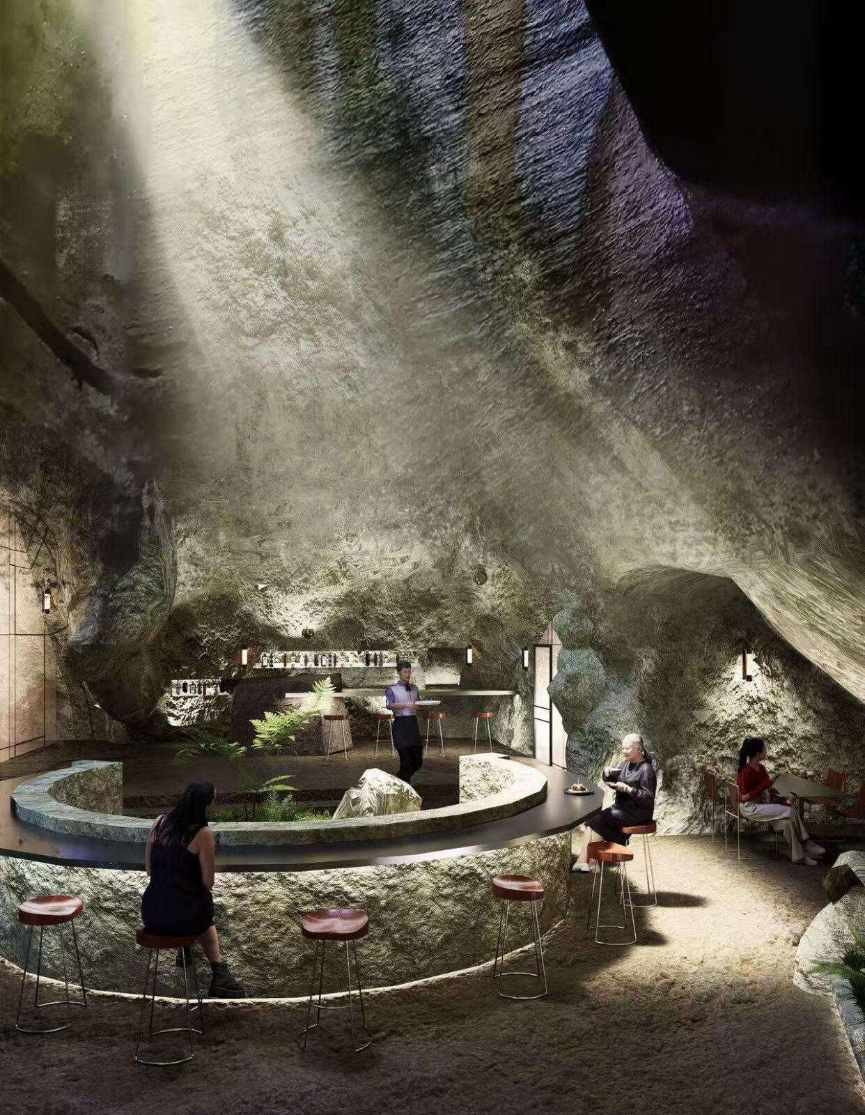 Hidden Stone Caves, Snakepan Island Shilily Retreat by line+ studio