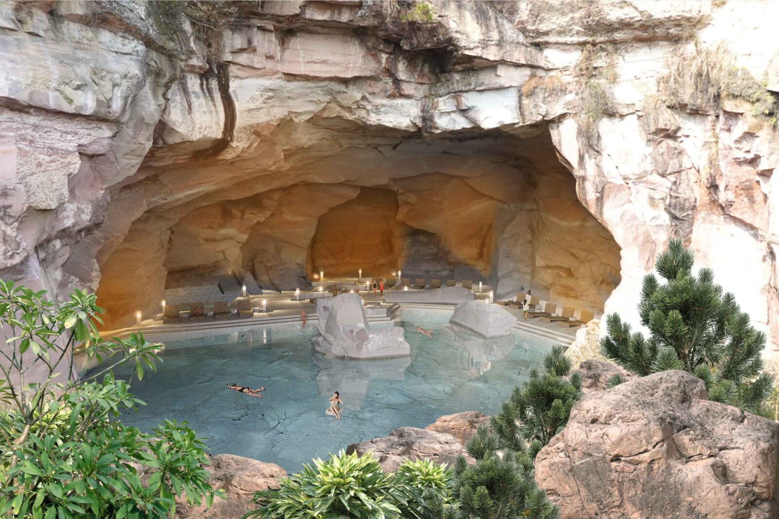 Hidden Stone Caves, Snakepan Island Shilily Retreat by line+ studio