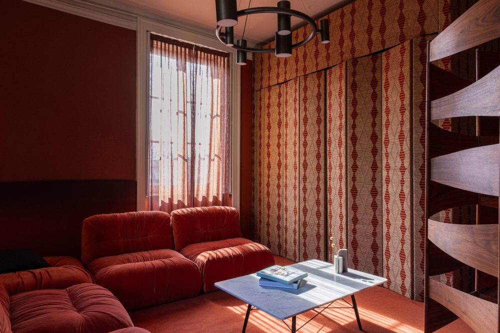 Mambo sofa and Can Can Round suspension lamp