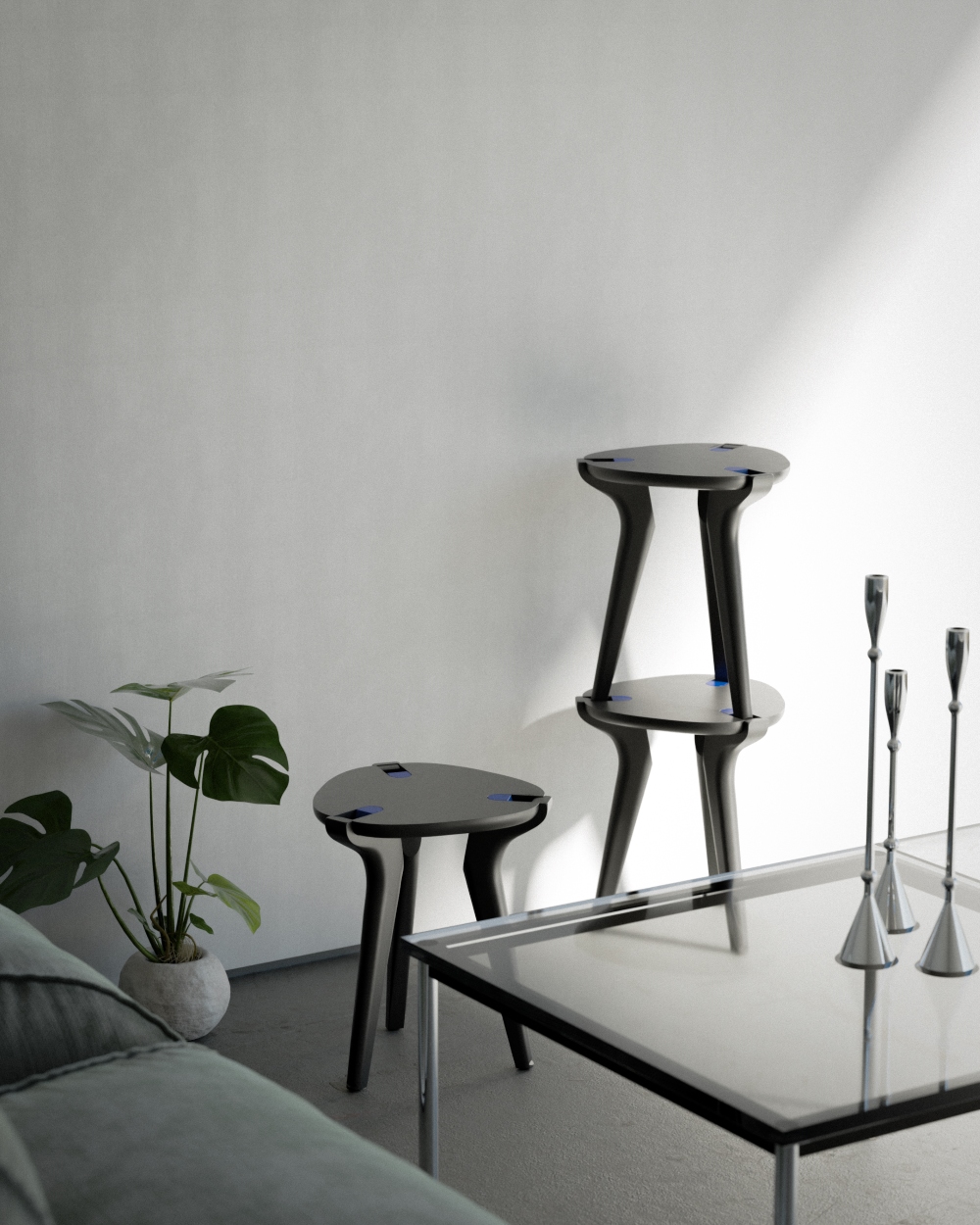 Baiji stools black