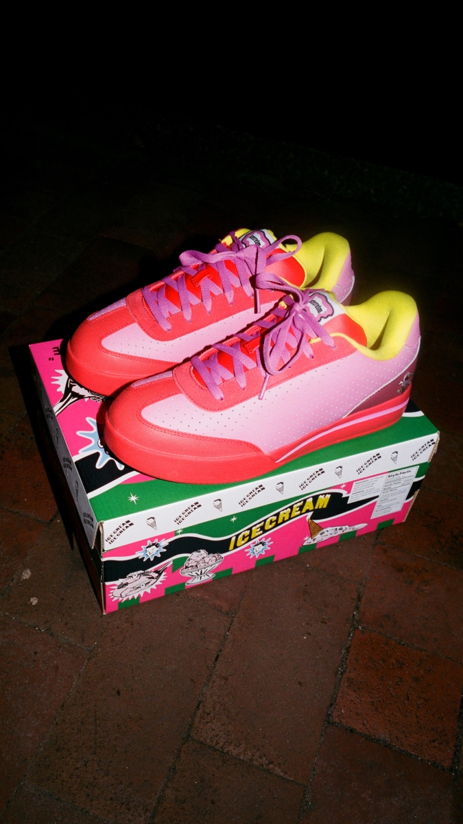 Reebok x Icecream Board Flip on a box