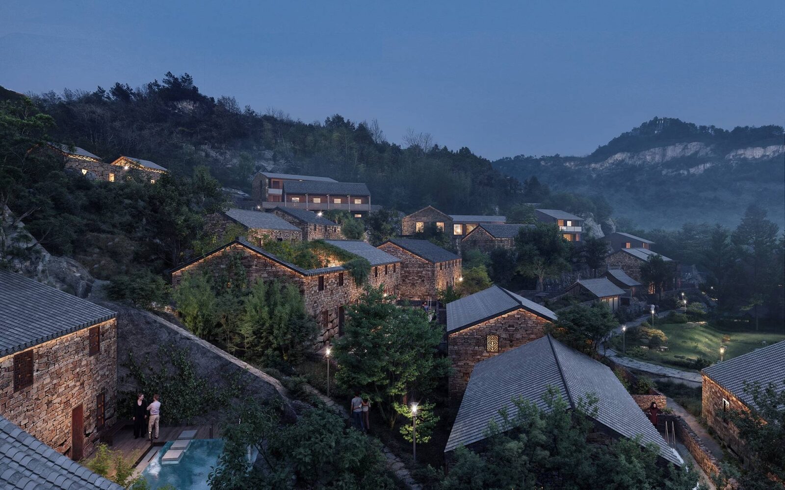 Hidden Stone Caves, Snakepan Island Shilily Retreat by line+ studio