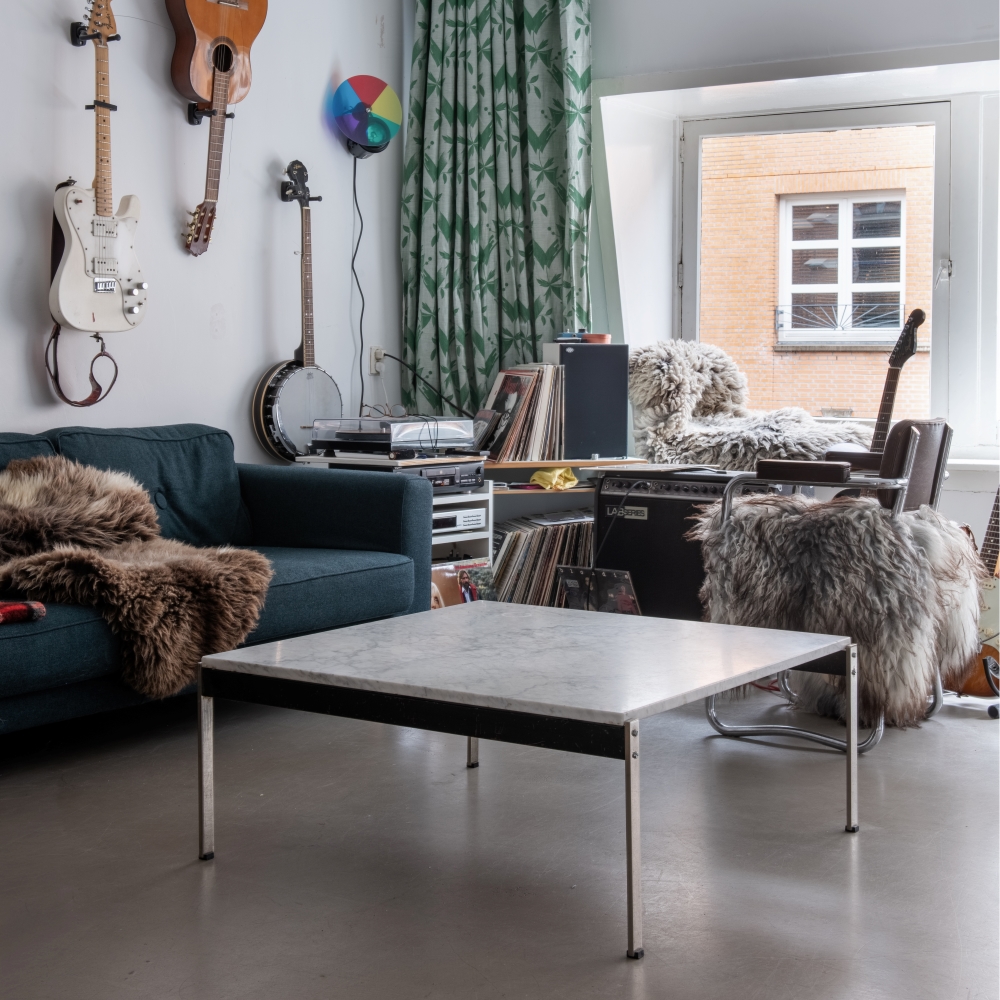 Kho Liang Ie, table 849, 1958, prod. Artifort, in the home of Liza May Post. In August 1962, the table was gifted to her mother, Puck Post-Hendriks, after modeling for Artiforts publicity photos.